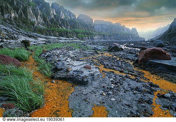 Acidic streams at Mount Pinatubo