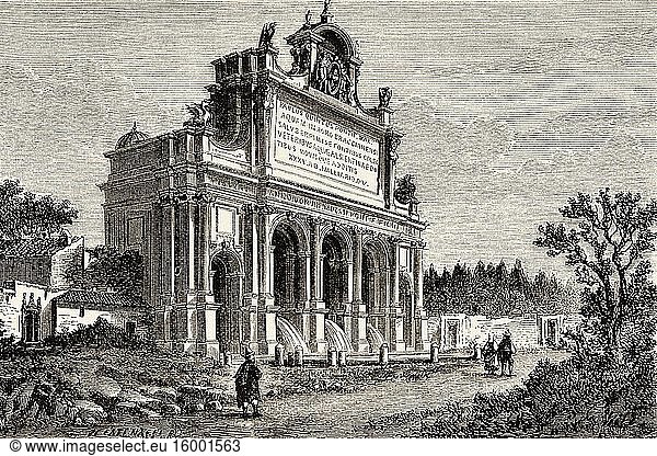 Acqua Paola Fountain  Rome. Italy  Europe. Trip to Rome by Francis Wey 19Th Century.