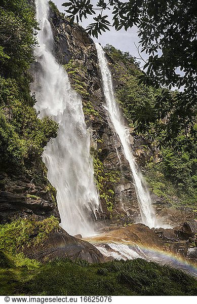 Acquafraggia waterfalls in Valchiavenna valley  Italy