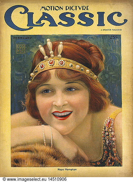 Actress Hope Hampton  Motion Picture Classic Magazine Cover by Benjamin Eggleston  February 1922