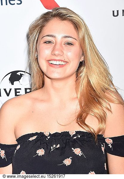 Actress-singer Lia Marie Johnson arrives at Universal Music Group's 2016 GRAMMY After Party at The Theatre At The Ace Hotel on February 15  2016 in Los Angeles