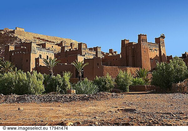 Adobe-Gebäude des Berber-Ksar oder befestigten Dorfes Ait Benhaddou  Sous-Massa-Dra Marokko