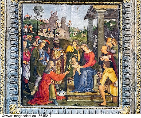 Adoration of the Magi  Paintings  Church of San Pietro  Perugia  Umbria  Italy  Europe
