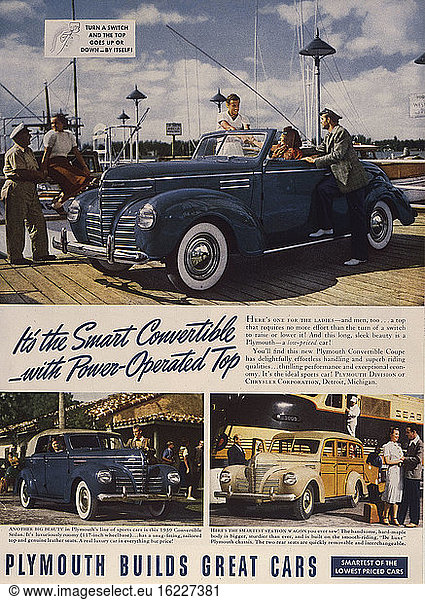 Advertisement for Plymouth automobiles