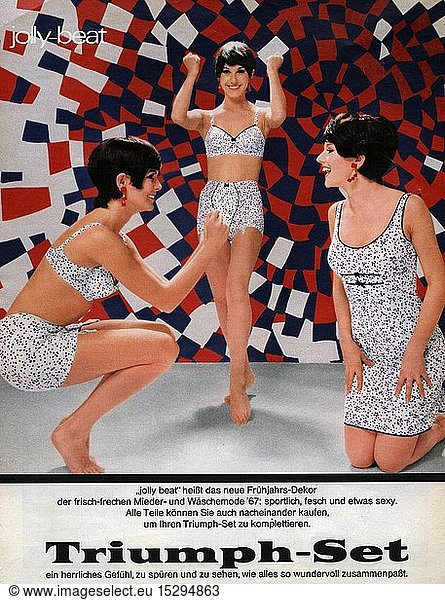 advertising  clothing  advert for underwear Triumph 'Jolly Beat'  from a magazine  Germany  circa 1970