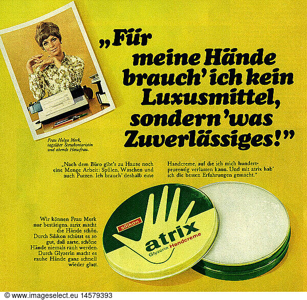 advertising  cosmetics  atrix hand cream  advertisement  1970s