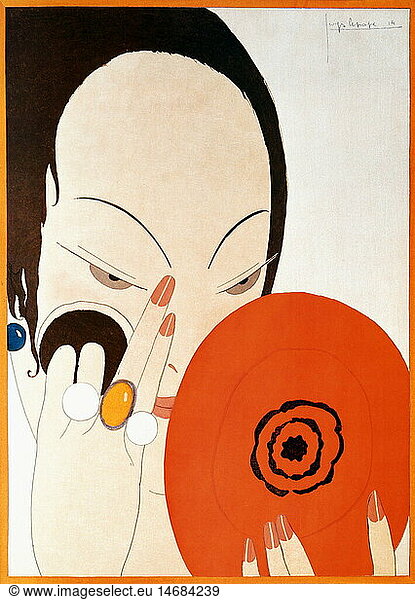 advertising  cosmetics  powder  Coty powder  'Harper's Bazaar'  design by Le Pape  Paris  1924  private collection
