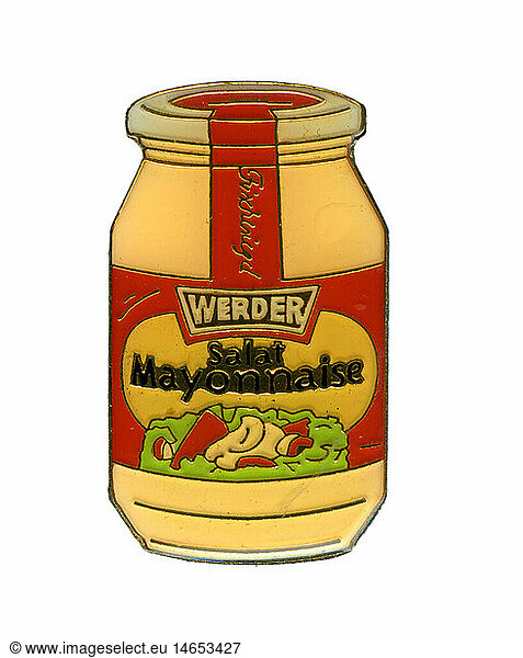 advertising  food  Werder mayonnaise  sticker  20th century  20th century  East-Germany  East Germany  GDR  DDR  fizzy drink  sticker  badge  pin  pins  trademark  trademarks  brand  brands  branded  logo  logos  button  historic  historical  clipping  cut out  cut-out  cut-outs  stills