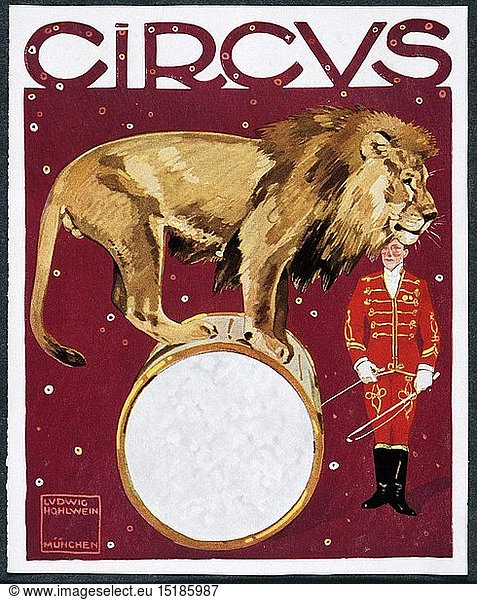 advertising  Ludwig Hohlwein (1874 - 1949)  advertising poster 'circus'  Munich  circa 1910