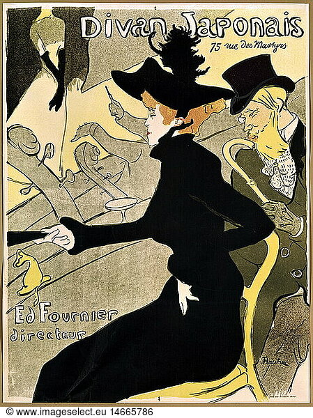 advertising  theatre  Divan Japonais  Paris  advertising poster by Henri de Toulouse-Lautrec  circa 1900