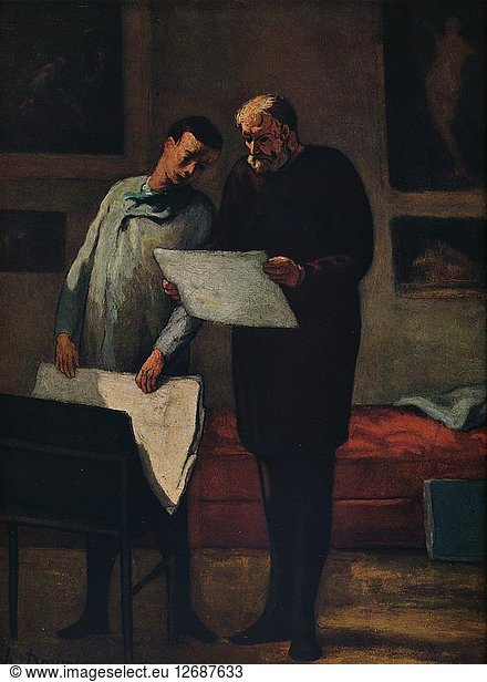 Advice to a Young Artist  1865-1868. Artist: Honore Daumier.
