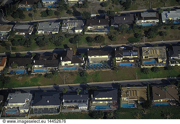 Aerial of Los Angeles Residential Area