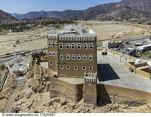 Aerial of the Al-Aan Palace  Najran  Kingdom of Saudi Arabia  Middle East