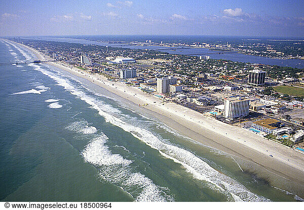Aerial of The Worlds Most Famous Beach Daytona Beach Florida