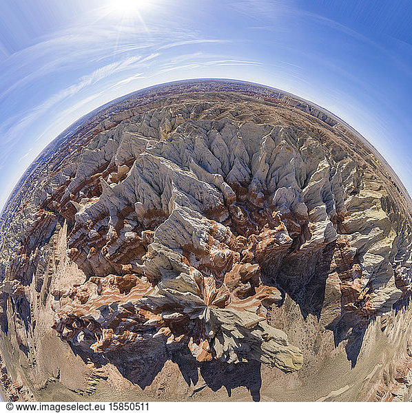 Aerial Panoramas of Desert Landscape of Coal mine Canyon near Tu