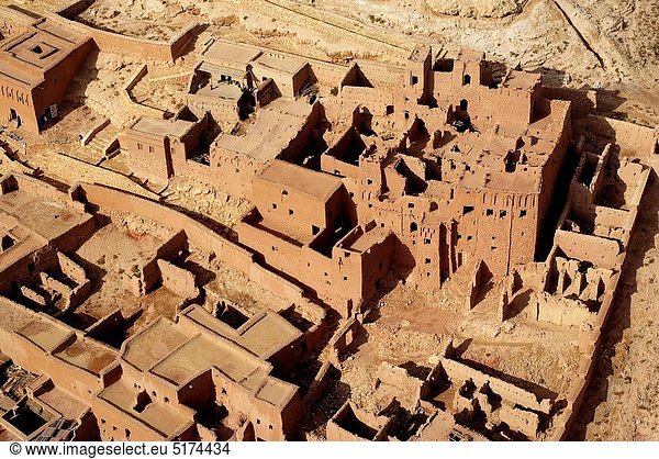 Aerial view of a ksar  Ait Ben Haddou  Southern Morocco