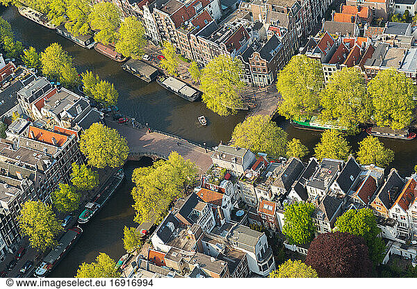 Aerial view of Amsterdam  Holland  Netherlands