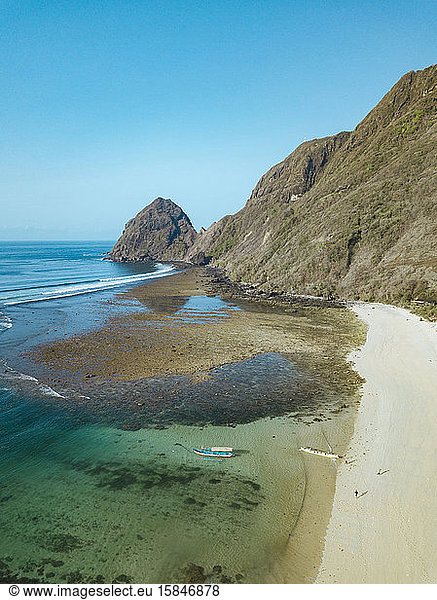Aerial view of beach  Sumbawa island  Indonesia