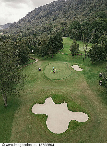 Aerial view of golf course  Bedugul  Bali  Indonesia