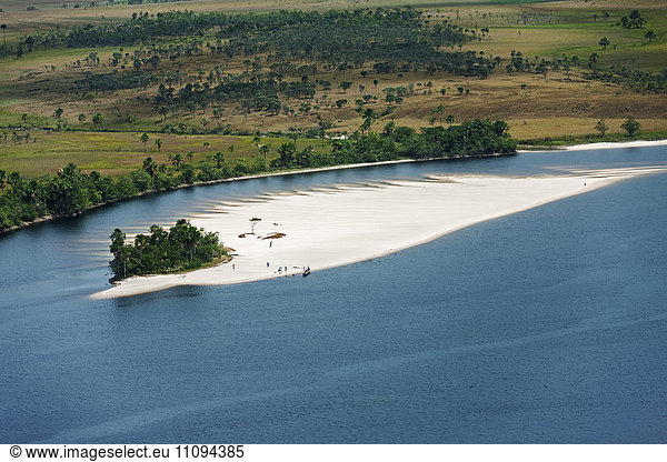 Aerial view of island in river  Carrao river  Canaima National Park  Venezuela