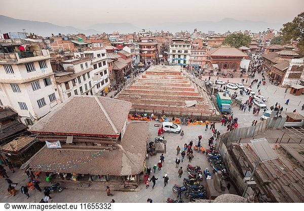 Aerial view of Maju Dega and Mahadev Parvati Temples  Durbar Square  Kathmandu.
