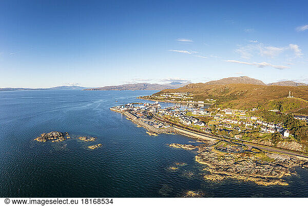 Aerial view of Mallaig town  Scotland