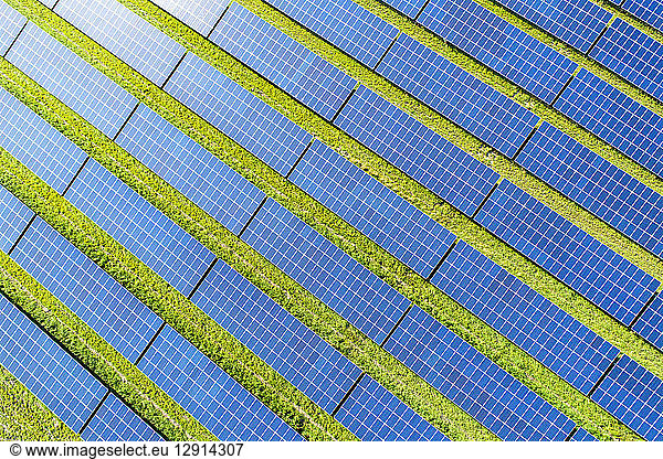 Aerial view of photovoltaic plant
