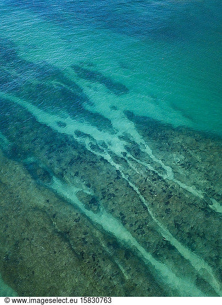 Aerial view of reef near Sumbawa island Indonesia