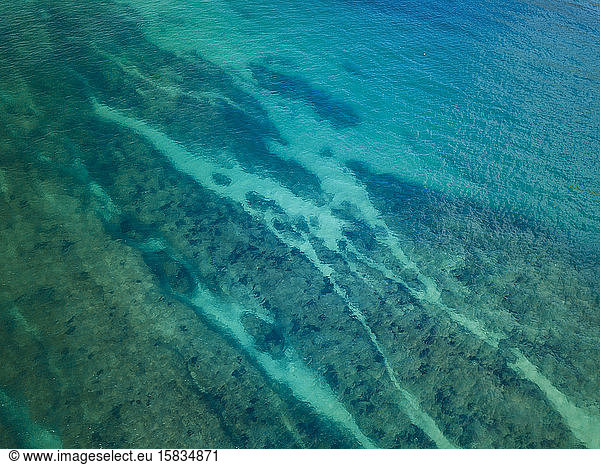 Aerial view of reef near Sumbawa island Indonesia