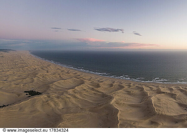 Aerial view of Sand Dunes at dusk  Addo Elephant National Park  Eastern Cape  South Africa  Africa