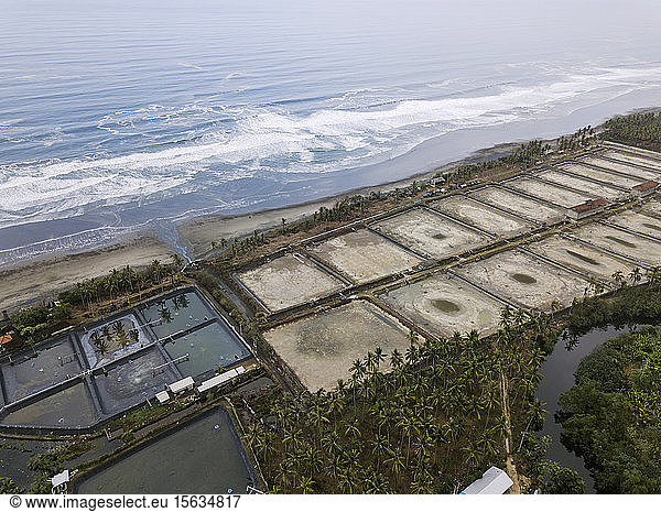Aerial view of shrimp farm  Bali  Indonesia