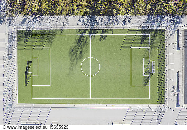 Aerial view of soccer field  Munich  Germany