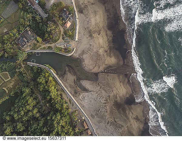 Aerial view of the beach  Kedungu  Bali  Indonesia