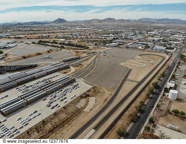 Aerial view of the Ford Motor Company automotive company in the Hermosillo industrial park. Automotive industry.Hermosillo Stamping and Assembly is an automobile assembly plant of Ford Motor Company located in Hermosillo Sonora Mexico. The plant currently assembles the Ford Fusion and Lincoln MKZ Lincoln models for the North American market. Ford is an American multinational automaker.