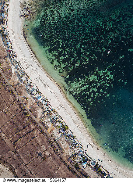 Aerial view of tropical beach