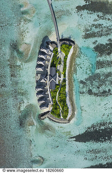 Aerial view of tropical sandy island