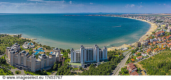 Aerial view to the sea resort Sunny Beach  Bulgaria
