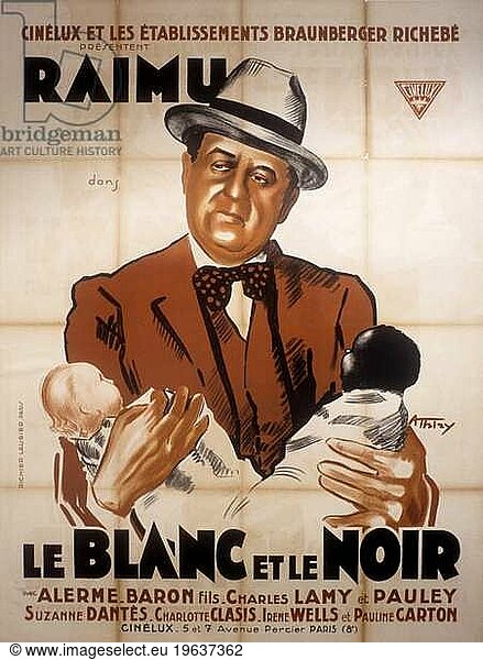 Affiche du film Le blanc et le noir de Marc Allegret et Robert Florey  1931