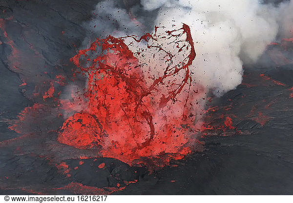 Africa  Congo  View of lava erupting from Nyiragongo Volcano