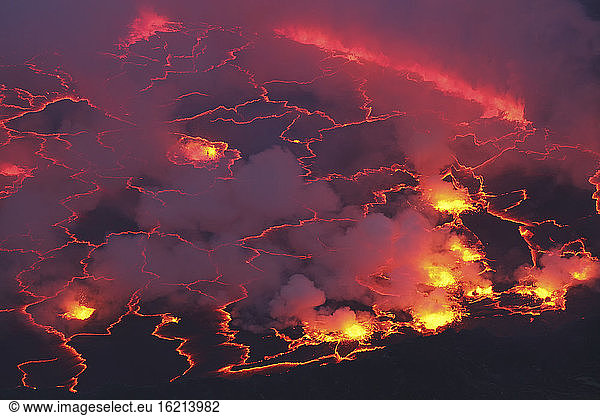 Africa  Congo  View of lava from Nyiragongo Volcano