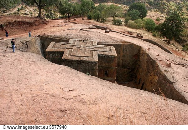 Africa Ethiopia Lalibela Rock Hewn church of Bet Giyorgis St George
