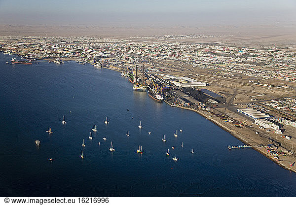 Africa  Namibia  Deepwater port  Aerial view