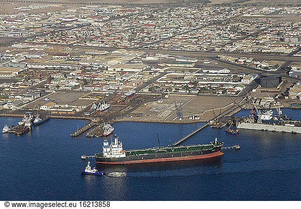 Africa  Namibia  Walvis Bay  Deepwater port  Aerial view