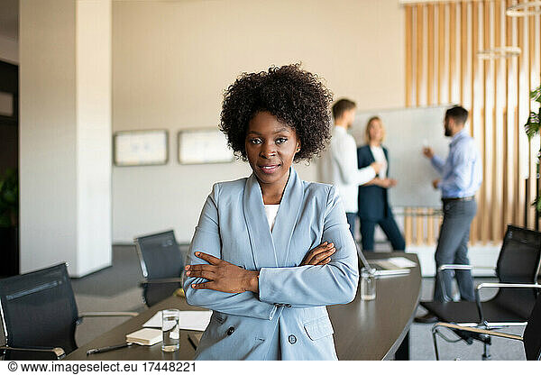 African American businesswoman in office
