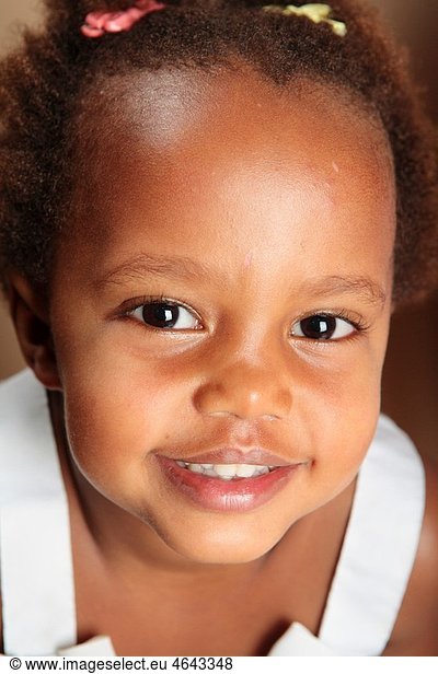 African American girl smiling
