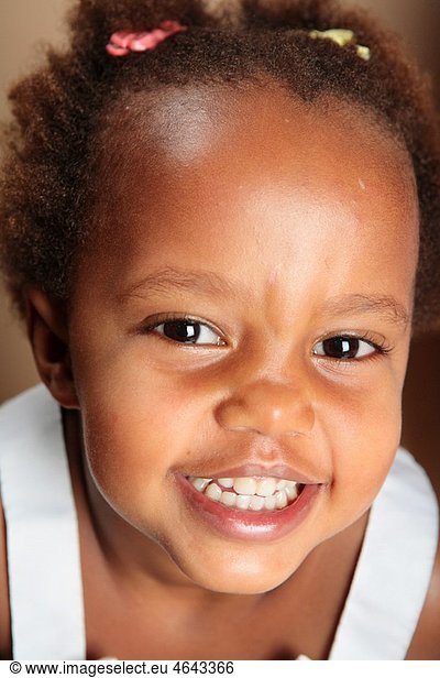 African American girl smiling