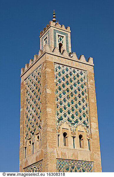Afrika  Marokko  Marrakesch  Blick auf das Minarett der Koutoubia-Moschee