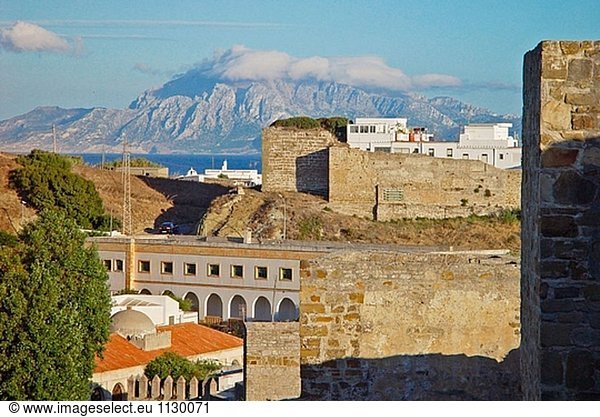Afrikanischen Küste und Straße von Gibraltar gesehen von Tarifa  Cádiz  Spanien