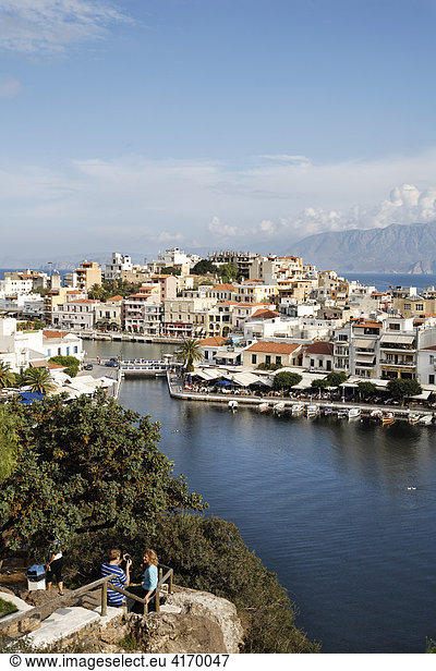 Agios Nikolaos (Aghios Nikolaos) Voulismeni-See Kreta Griechenland