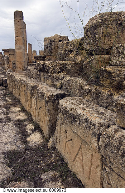 Agora  griechische und römische Ruinen  Kyrene  UNESCO-Weltkulturerbe  Libyen  Nordafrika  Afrika